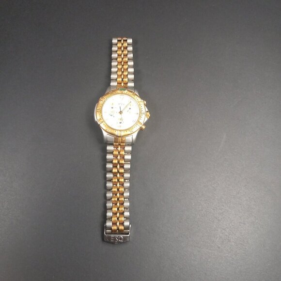 Esquire Swiss Watch Quartz Chronograph 300389 Stainless Gold Tones Water Resist - Picture 2 of 12